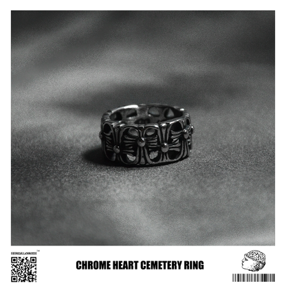 Chrome heart Cemetery Ring